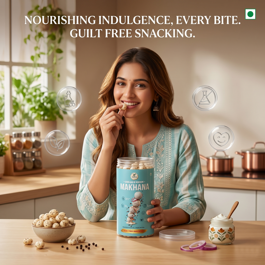 NOURIVO™ ROASTED CREAM & ONION MAKHANA